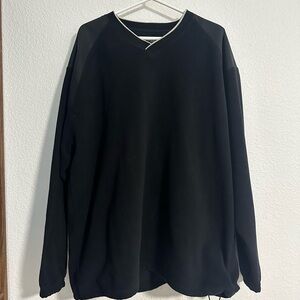 Y2K Bolle Golf Pullover XL Black w/ White Trim Sinch Waist Preppy Fleece Classic